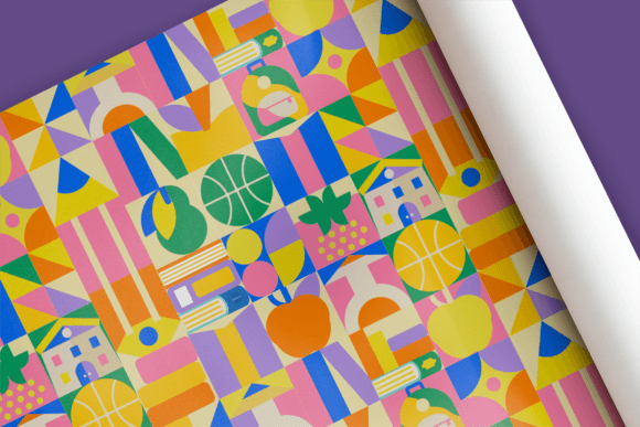 2 School Patterns in Mosaic Style