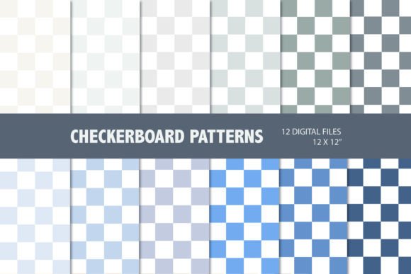 Blue Beige Grey Checkerboard Patterns