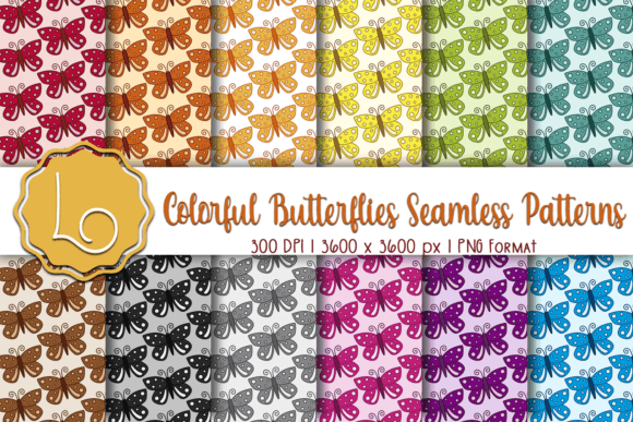 Colorful Butterflies Seamless Patterns