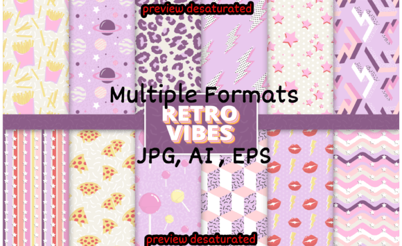 Colorful Retr Patterns Back 90-s