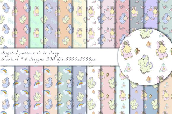 Cute Pony Set Patterns Set: Strategic Design for Creative and Commercial Projects