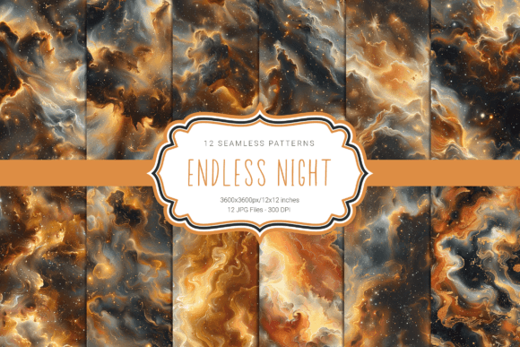 Endless Night Seamless Patterns: Elevate Your Design Projects with Vibrant, High-Quality Digital Papers