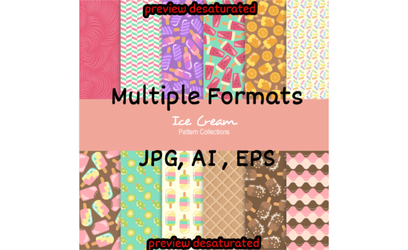 Enhance Your Projects with Ice Creams Patterns Set