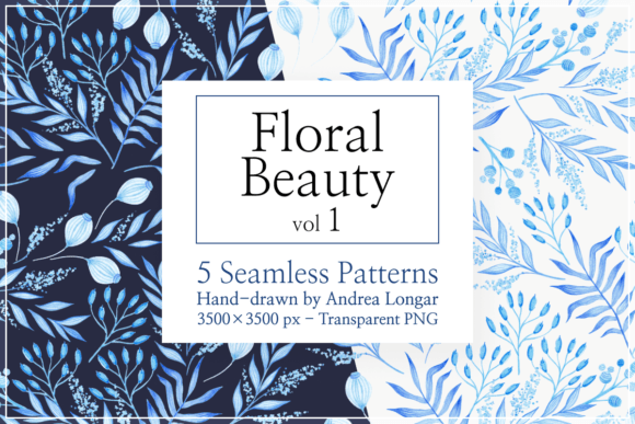 Floral Beauty 1 Hand Drawn Patterns: Elevate Your Creative Projects with Timeless Elegance