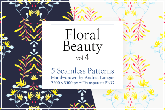 Floral Beauty 4 Hand Drawn Patterns: A Versatile Tool for Creative Projects