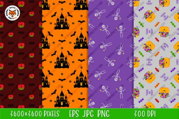 Halloween Kawaii Seamless Patterns for Creative Projects