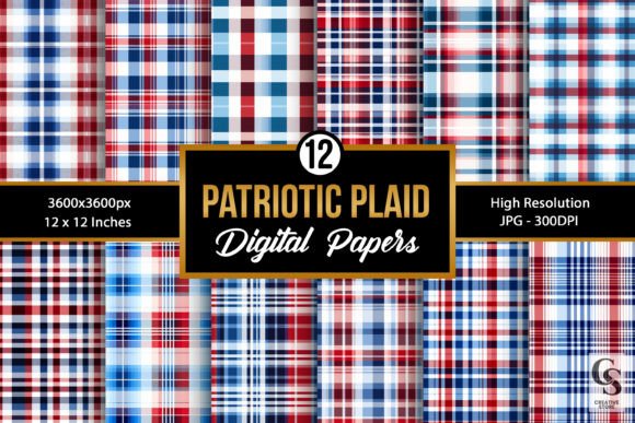 Red Blue Patriotic Plaid Patterns: A Versatile Design for Creative Projects