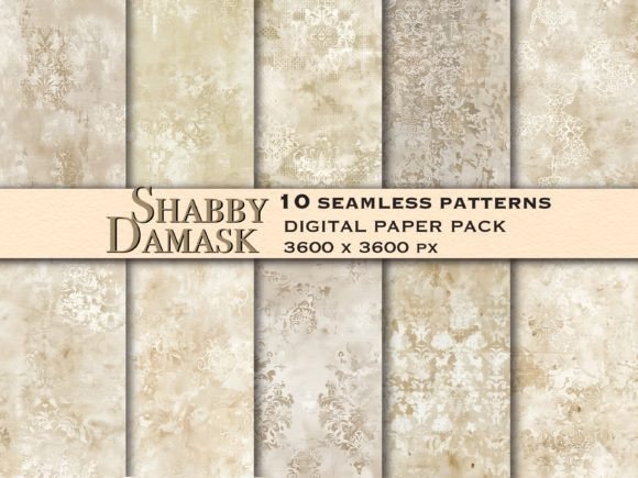 Shabby Damask Seamless Patterns Set