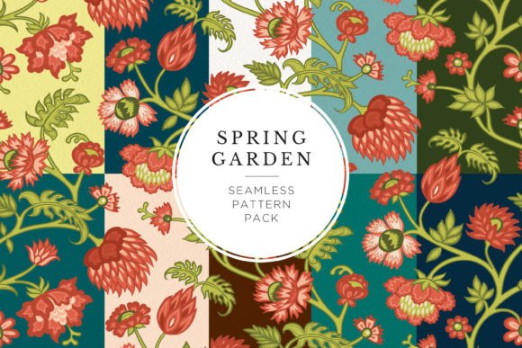 Spring Garden Floral Seamless Patterns