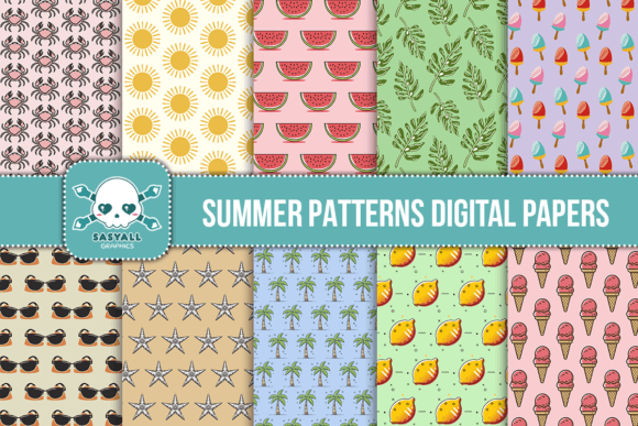 Summer Patterns Digital Papers