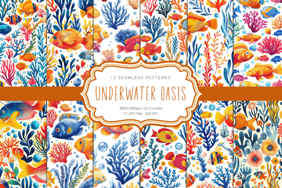 Underwater Oasis Seamless Patterns: A Splash of Creativity for Modern Design