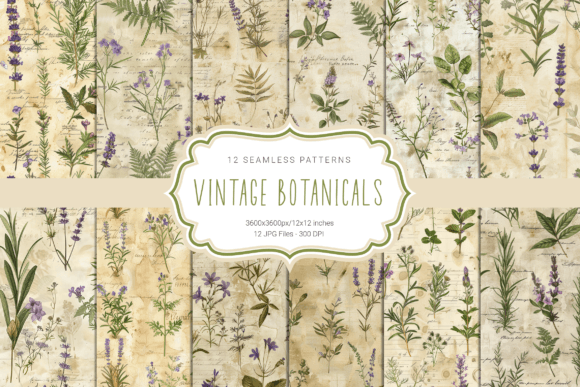 Vintage Botanicals Seamless Patterns