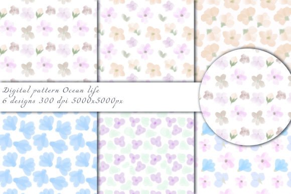 Watercolor Simple Flowers Patterns: A Minimalist Design for Versatile Use